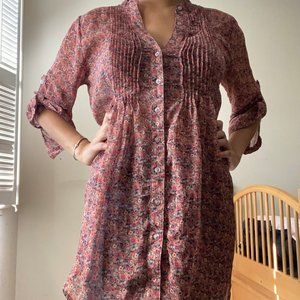 Floral Flowy Long Blouse